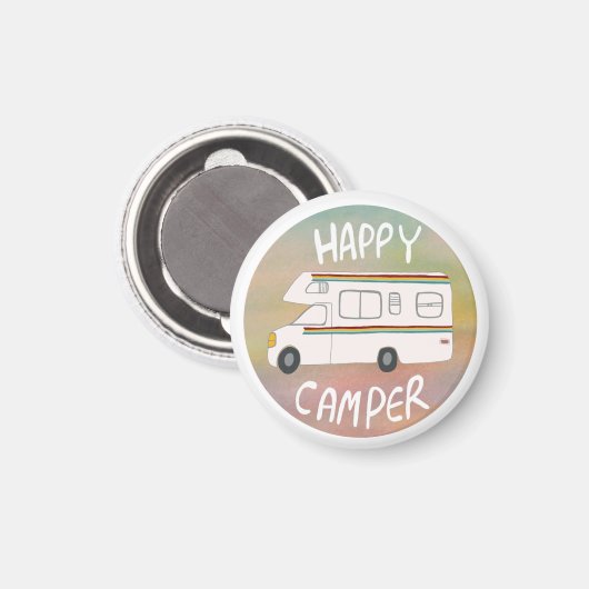 Happy Camper Rainbow RV Sunset Motorhome RV Magnet (Vorderseite/Rückseite)