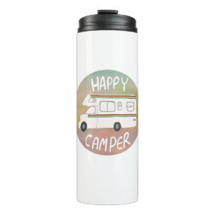 Happy Camper Rainbow RV Sunset Motorhome RV Thermosbecher