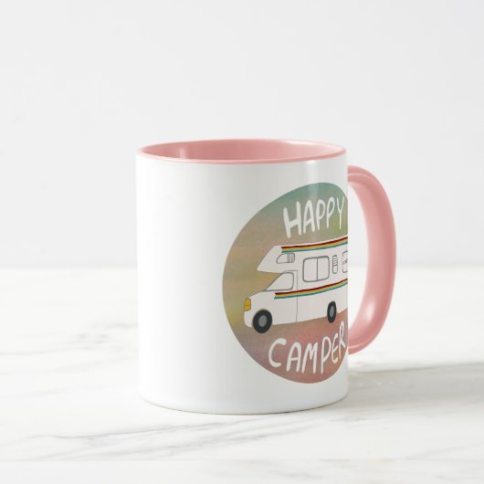 Happy Camper Rainbow Sweet RVing Motorhome Tasse (VorderseiteRechts)