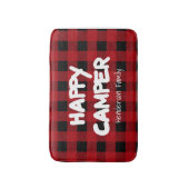Happy Camper Red and Black Buffalo Kariert Family Badematte (Vorderseite Vertikal)