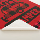 Happy Camper Red Buffalo Kariert Sherpa Blanket Sherpadecke (3/4)