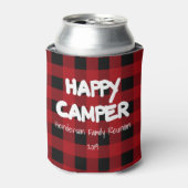 Happy Camper Red Kariert Family Wiedersehen Dosenkühler (Kanne Vorderseite)