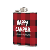 Happy Camper Red Kariert Family Wiedersehen Flachmann (Links)
