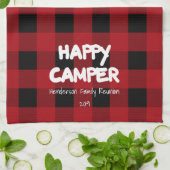 Happy Camper Red Kariert Family Wiedersehen Geschirrtuch (Gefaltet)