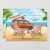 Happy Camper Retirement Party Einladung (Vorne/Hinten)