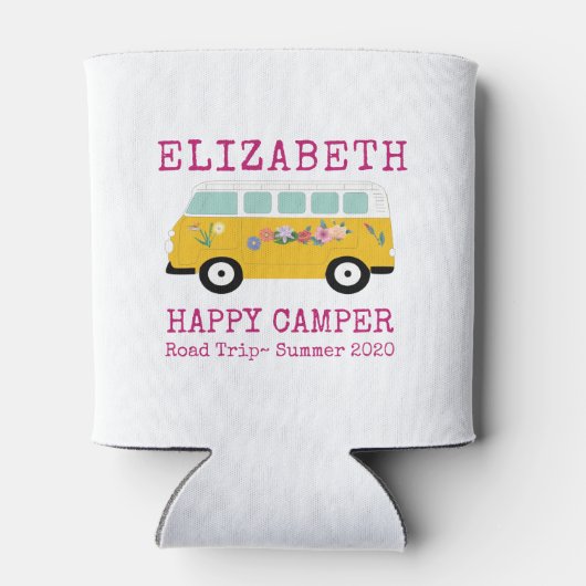 Happy Camper Retro RV Rosa Custom Cooler Dosenkühler (Rückseite)