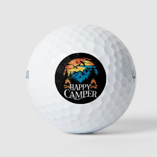 Happy Camper Retro Vintag Matching Camping Crew Golfball (Vorderseite)