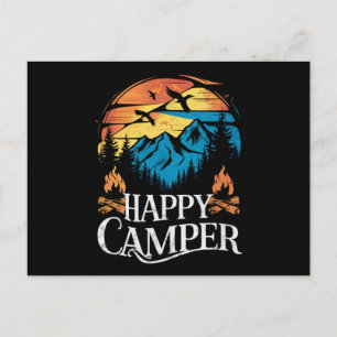 Happy Camper Retro Vintag Matching Camping Crew Postkarte