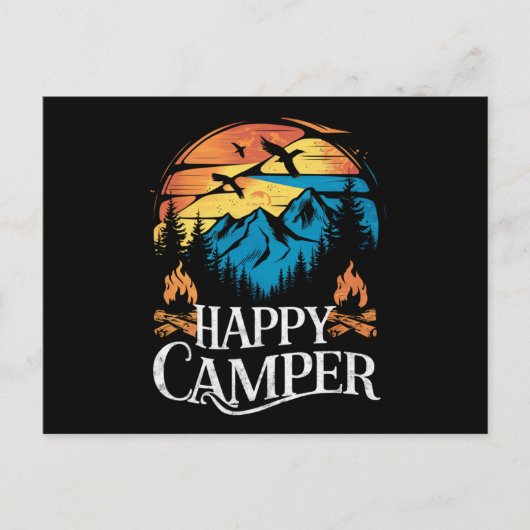 Happy Camper Retro Vintag Matching Camping Crew Postkarte (Vorderseite)