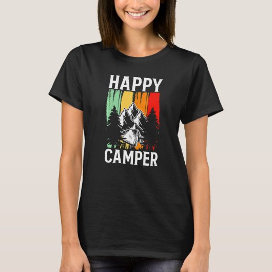 Happy Camper Retro Vintage Camping Premium T-Shirt (Vorderseite)