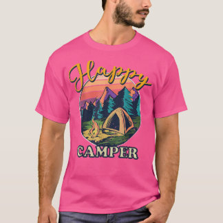 Happy Camper Retro Vintage Funny Matching Camping  T-Shirt