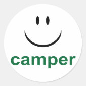 Happy Camper Runder Aufkleber (Vorderseite)