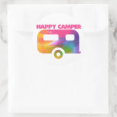 Happy Camper Runder Aufkleber (Tasche)