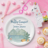 Happy Camper Rustikale Berge Wasserfarbe Geburtsta Pappteller (Party)