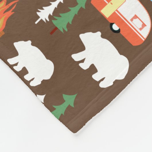 Happy Camper RV Camping Fleece Blanket - Brown (Ecke)