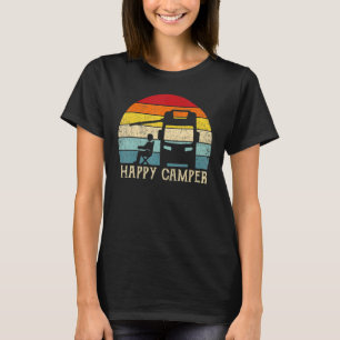 Happy Camper Rv Camping Männer Frauen Retro Sun 70 T-Shirt