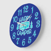 Happy Camper RV Camping Traveller Wall Clock Große Wanduhr (Winkel)