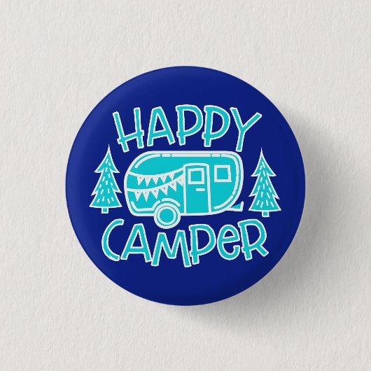 Happy Camper RV Life Sommerreise Button (Vorderseite)