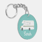 HAPPY CAMPER RV Motorhome Camper CUSTOM Schlüsselanhänger (Vorderseite links)