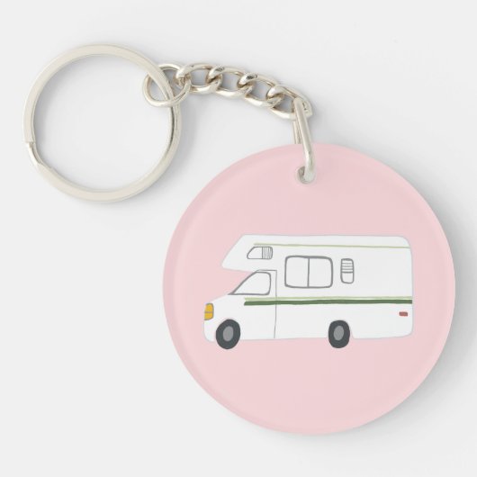 HAPPY CAMPER RV Motorhome Camper CUSTOM Schlüsselanhänger (Vorderseite)