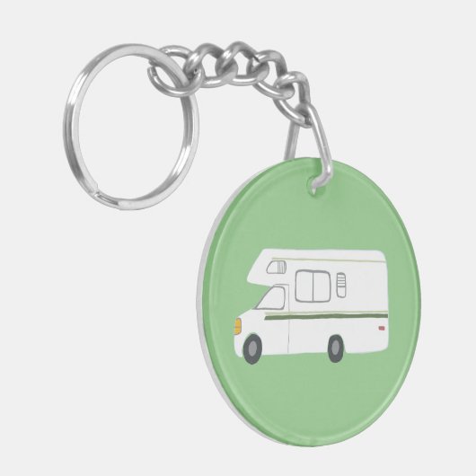 HAPPY CAMPER RV Motorhome Camper CUSTOM Schlüsselanhänger (Vorderseite links)