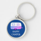 HAPPY CAMPER RV Motorhome Camping Anhänger CUSTOM Schlüsselanhänger (Vorne)