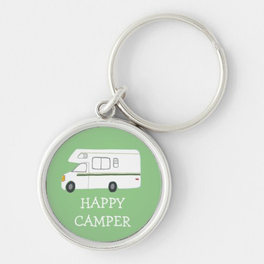 HAPPY CAMPER RV Motorhome Camping CUSTOM Schlüsselanhänger (Vorne)
