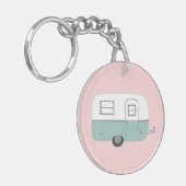 HAPPY CAMPER RV Trailer Camping CUSTOM Schlüsselanhänger (Vorderseite links)