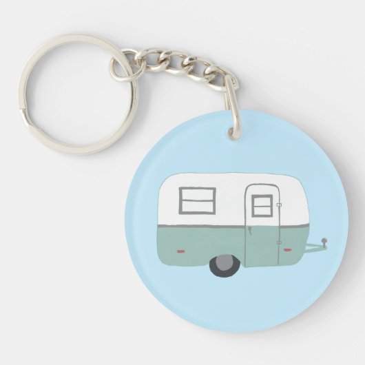 HAPPY CAMPER RV Trailer Camping CUSTOM Schlüsselanhänger (Vorderseite)