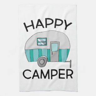 Happy Camper Sign Geschirrtuch
