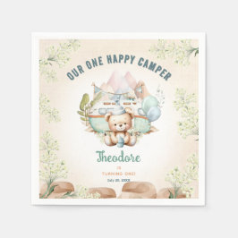 Happy Camper Sommer 1. Geburtstag Boy Paper Serviette