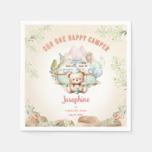 Happy Camper Sommer 1. Geburtstag Girl Paper