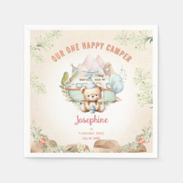 Happy Camper Sommer 1. Geburtstag Girl Paper Serviette
