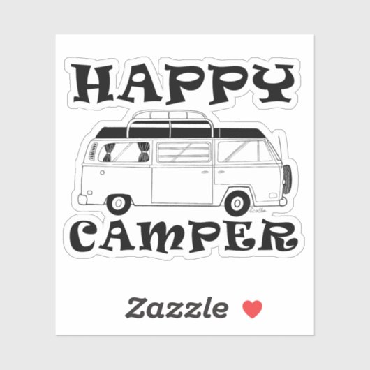 Happy Camper Sticker - Camping Van Decal (Blatt)