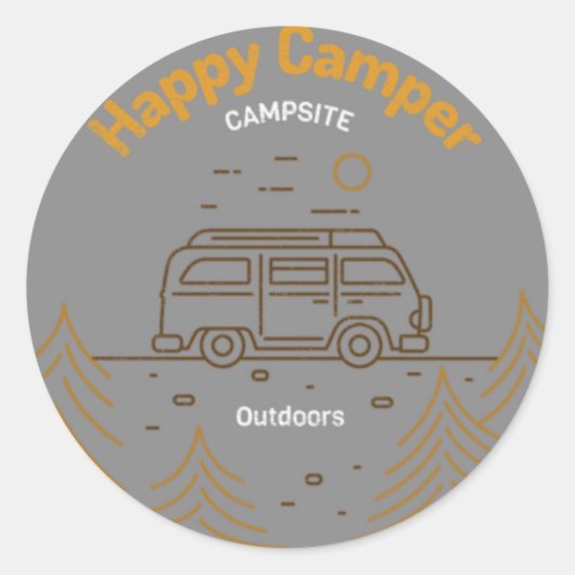 Happy Camper Stickers (Vorderseite)