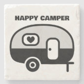 Happy Camper stone coaster Steinuntersetzer (Vorderseite)