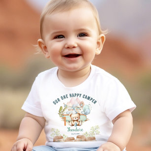 Happy Camper Summer 1. Geburtstag Junge Baby Strampler