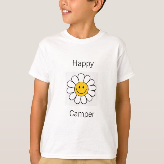 Happy Camper Tee Shirt für Jungen oder Mädchen (Vorderseite)