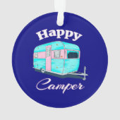 Happy Camper Trailer Camping Ornament (Rückseite)