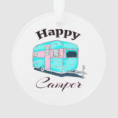Happy Camper Trailer Camping Ornament (Rückseite)