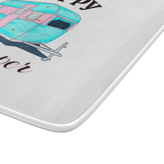 Happy Camper Trailer Camping Schneidebrett (Ecke)