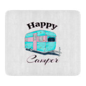 Happy Camper Trailer Camping Schneidebrett (Vorderseite)