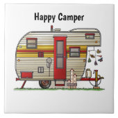 Happy Camper Trailer Fliese (Vorderseite)