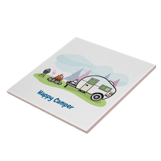 Happy Camper Trailer Fliese (Seite)