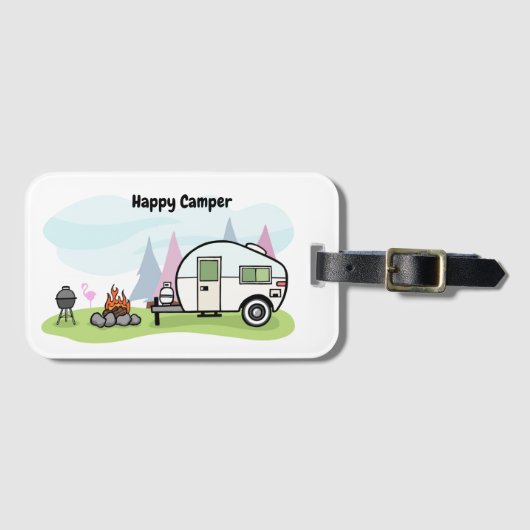 Happy Camper Trailer Gepäckanhänger (Vorderseite (Horizontal))