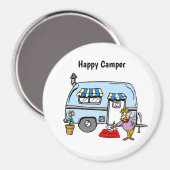 Happy Camper Trailer Magnet (Vorderseite/Rückseite)