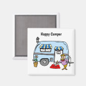 Happy Camper Trailer Magnet (Vorderseite/Rückseite)