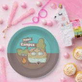 Happy Camper Trailer Papierplatte Pappteller (Party)