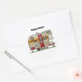 Happy Camper Trailer Runder Aufkleber (Umschlag)