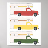 Happy Camper Truck Camping RV Rasta Art Poster (Vorne)
